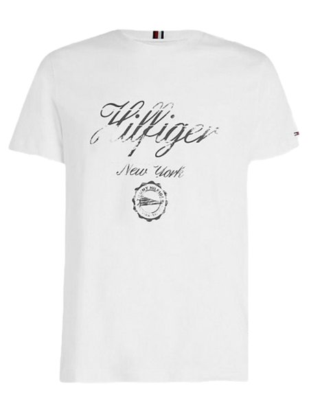 Camiseta Tommy Hilfiger Masculina Lettering Print Branca