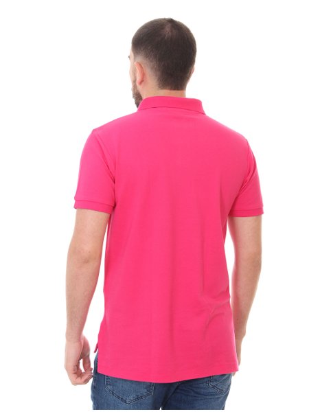 Polo Ralph Lauren Masculina Custom Fit Coloured Logo Rosa Pink