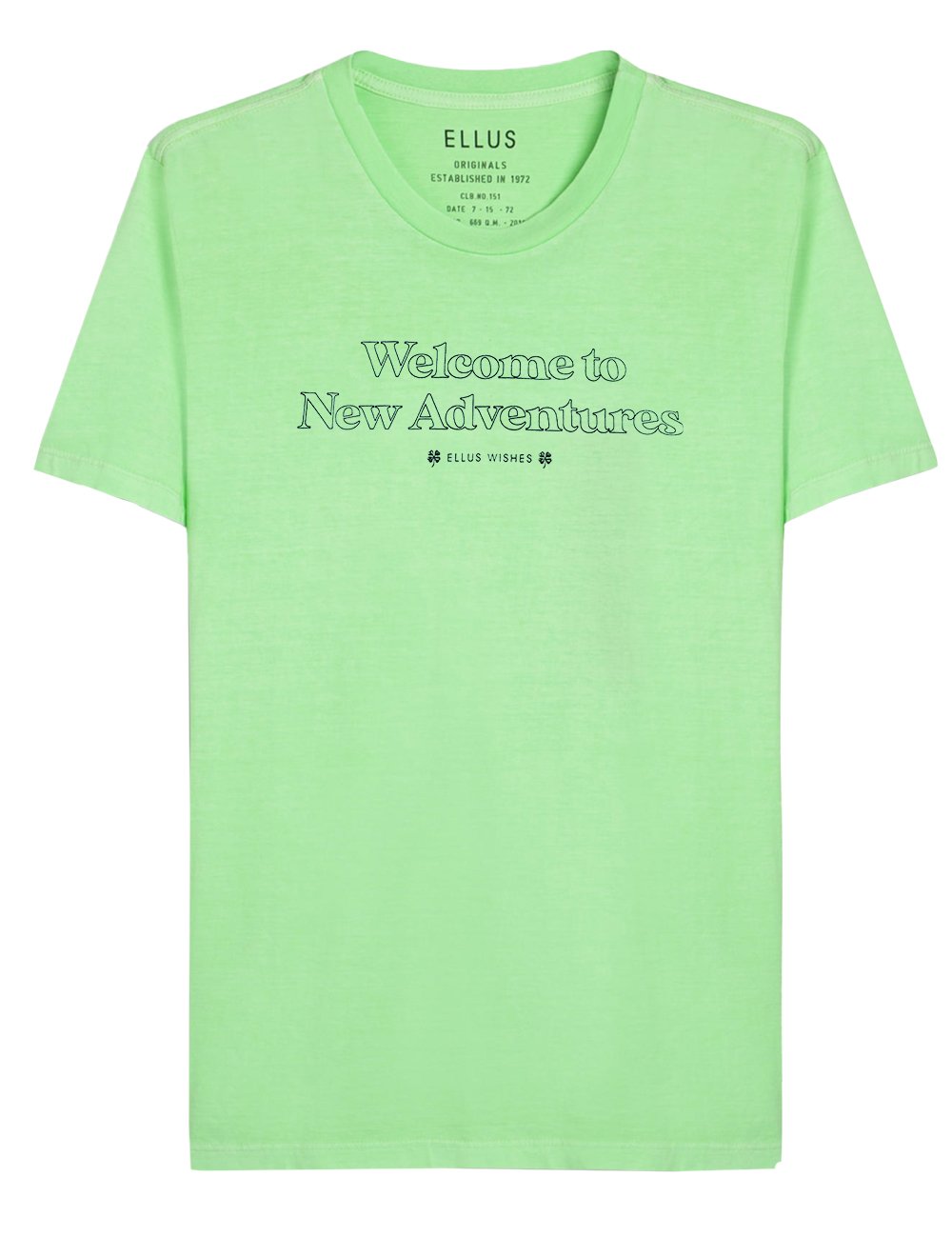 Camiseta Ellus Masculina Washed New Adventures Verde Claro