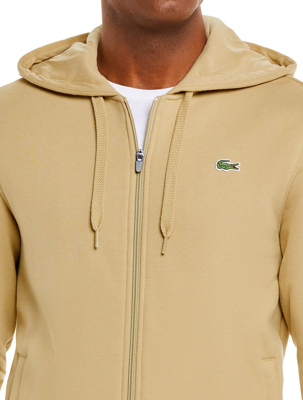 lacoste men's sport long sleeve full zip fleece moletom com capuz