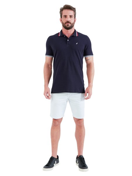 Polo Nautica Masculina Piquet Performance Deck Amarela 