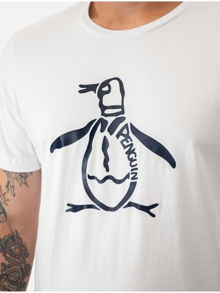 Camiseta Original Penguin Masculina Big Navy Mascot Logo Branca