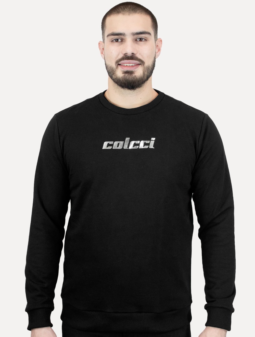 Moletom Colcci Masculino Comfort Crewneck Mirrored Logo Preto