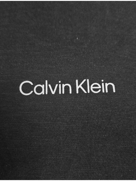 Camiseta Calvin Klein Masculina Manga Longa Institutional Logo Flamê Preta