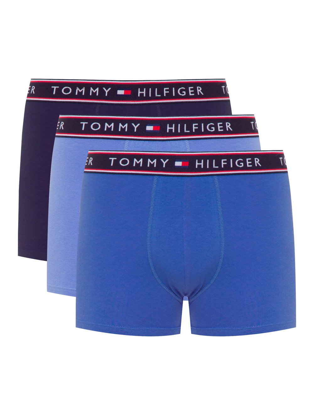 Cueca Tommy Hilfiger Cotton Stretch Trunk Colors Azul Pack 3UN