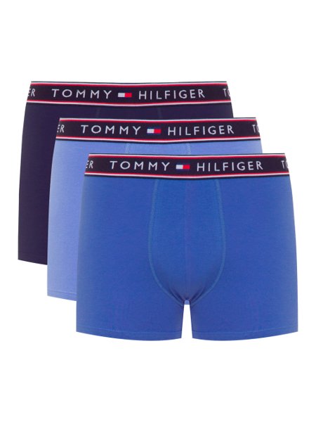 Cueca Tommy Hilfiger Cotton Stretch Trunk Colors Azul Pack 3UN