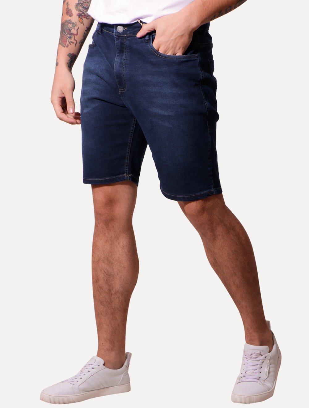 Bermuda John John Masculina Classica Carvel Jeans Escuro