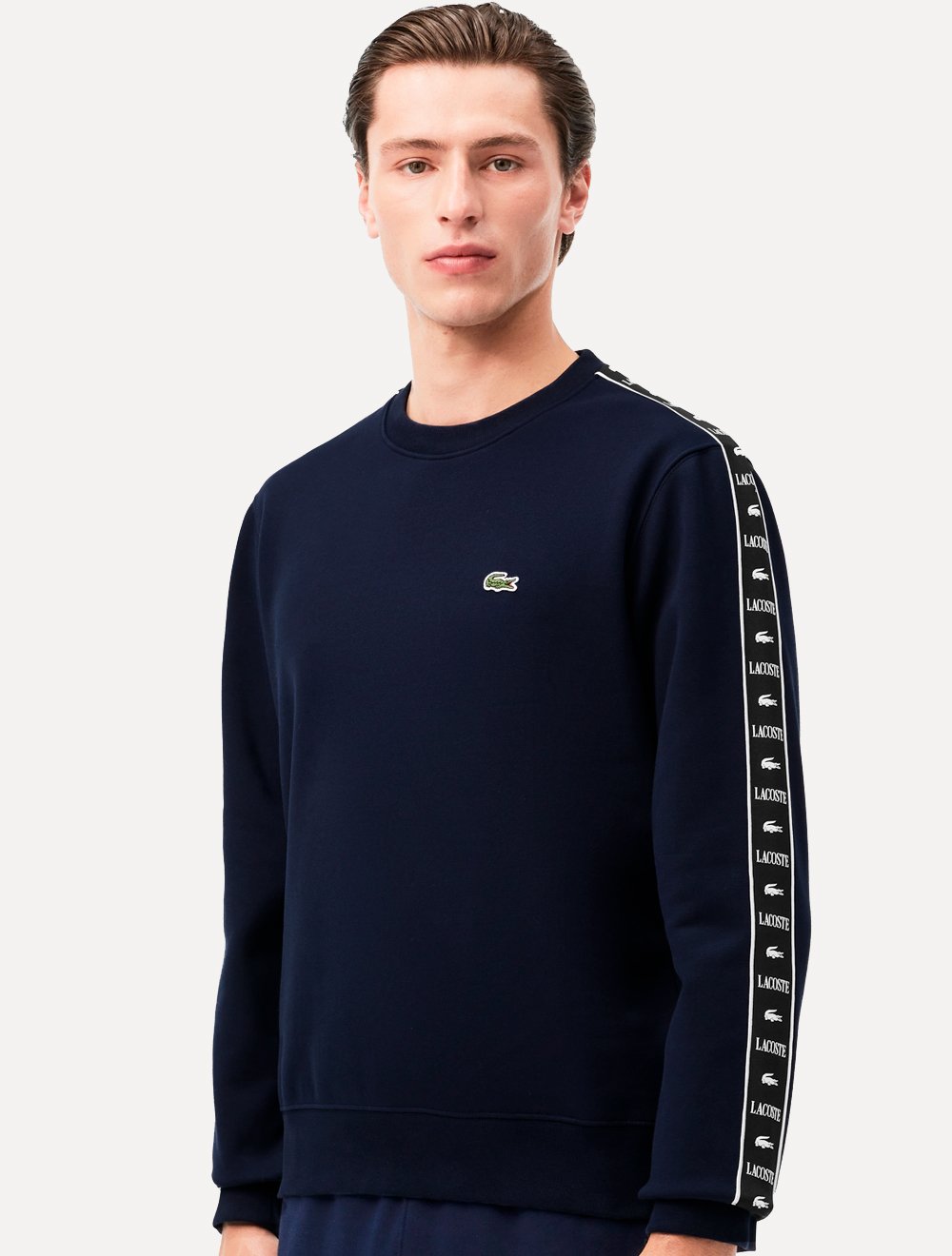 Moletom Lacoste Masculino Crewneck Sash Decorative Trim Azul