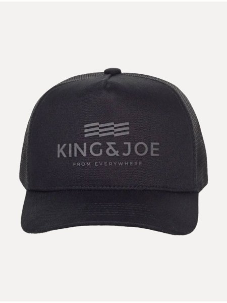 Boné King & Joe Masculino Trucker Monocromático Preto