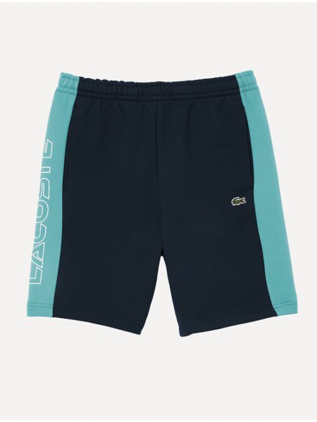 Bermuda Lacoste Masculina Moletom Fleece Colourblock Jogger