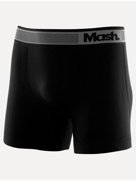 Cueca Mash Boxer Microfibra Seamless Gray Waist Preta 1UN