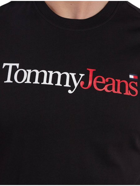Camiseta Tommy Jeans Masculina Essential Multi Logo Preta