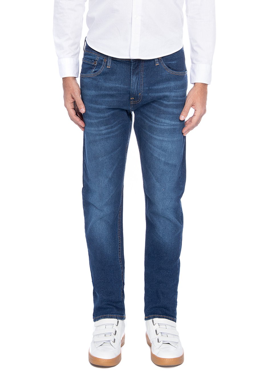 Calça Jeans Levis Masculina 512 Slim Taper Stretch Azul Médio