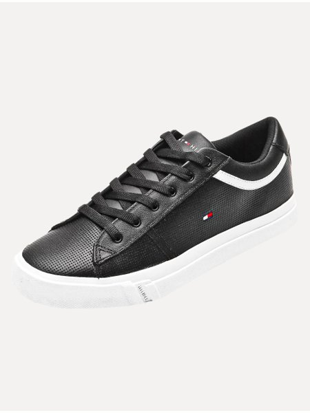 Tênis Tommy Hilfiger Masculino Jay 13A Iconic Leather Puched Preto