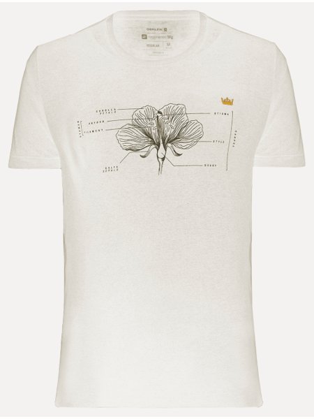 Camiseta Osklen Masculina Regular Vintage Viscose-e Flower Parts Off-White