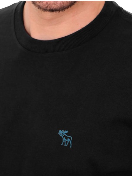 Camiseta Abercrombie Masculina Outline Blue Icon Preta