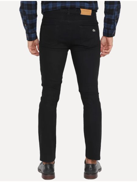 Calça Lacoste Jeans Masculina Slim Fit Cotton Denim Stretch Preta