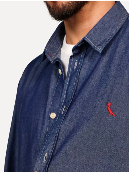 Oxford Blusa Jeans Masculina Reserva Camisa Azul Oficina Reserva