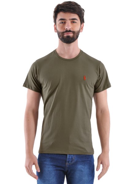 Camiseta Ralph Lauren Masculina Custom Fit Verde Militar