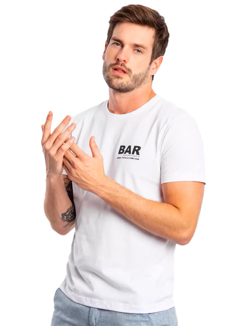Camiseta Sergio K Masculina Bar Boteco Branca