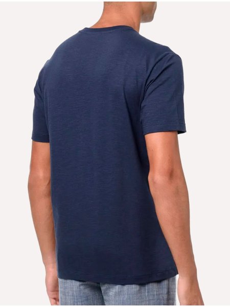 Camiseta Calvin Klein Masculina Flame Front Logo Azul Marinho