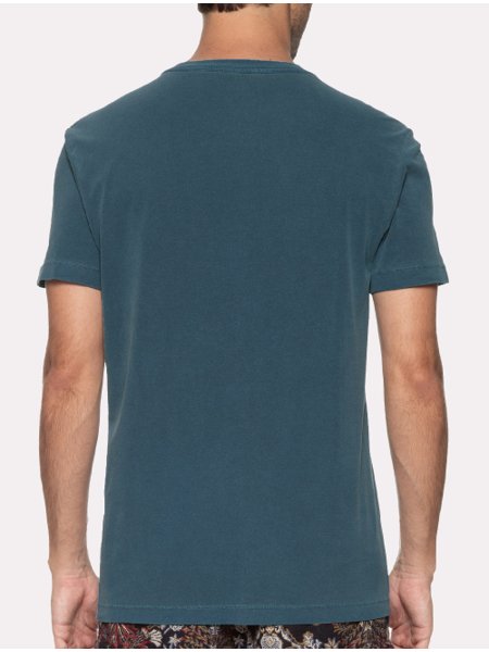 Camiseta Osklen Masculina Slim Stone Freeness Azul Médio