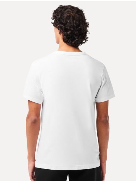 Camiseta Lacoste Masculina Regular Fit Sport Logo Graphic Branca