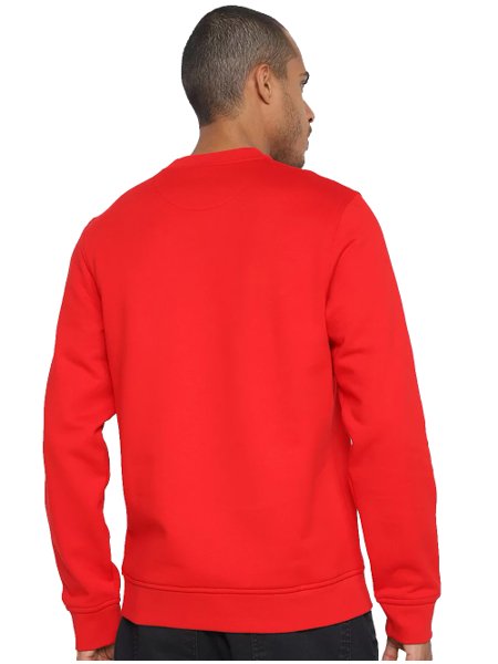 Moletom Lacoste Masculino Crewneck Classic Fit Cotton Fleece Logo Preto