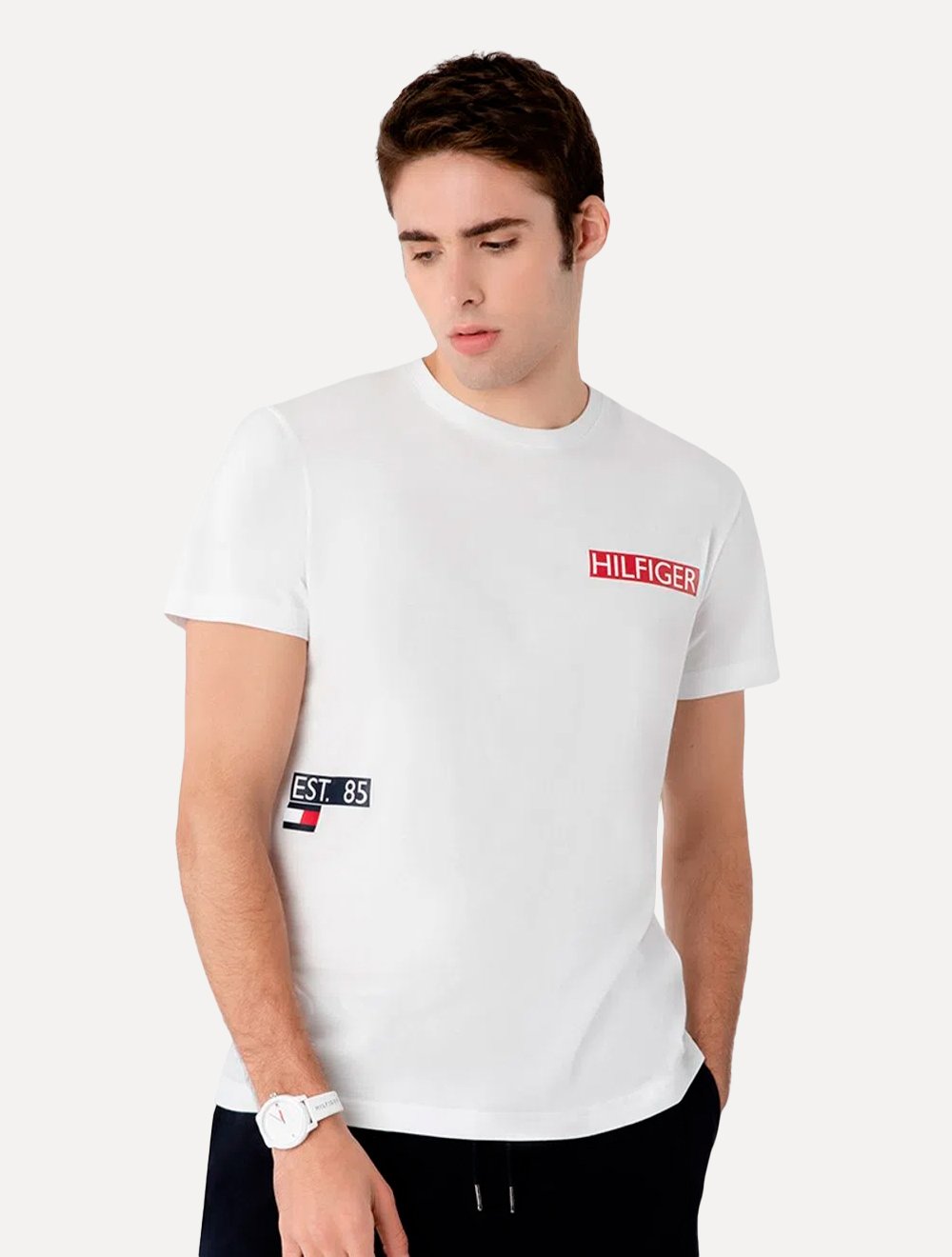 Camiseta Tommy Hilfiger Masculina Rectangle Space Branca