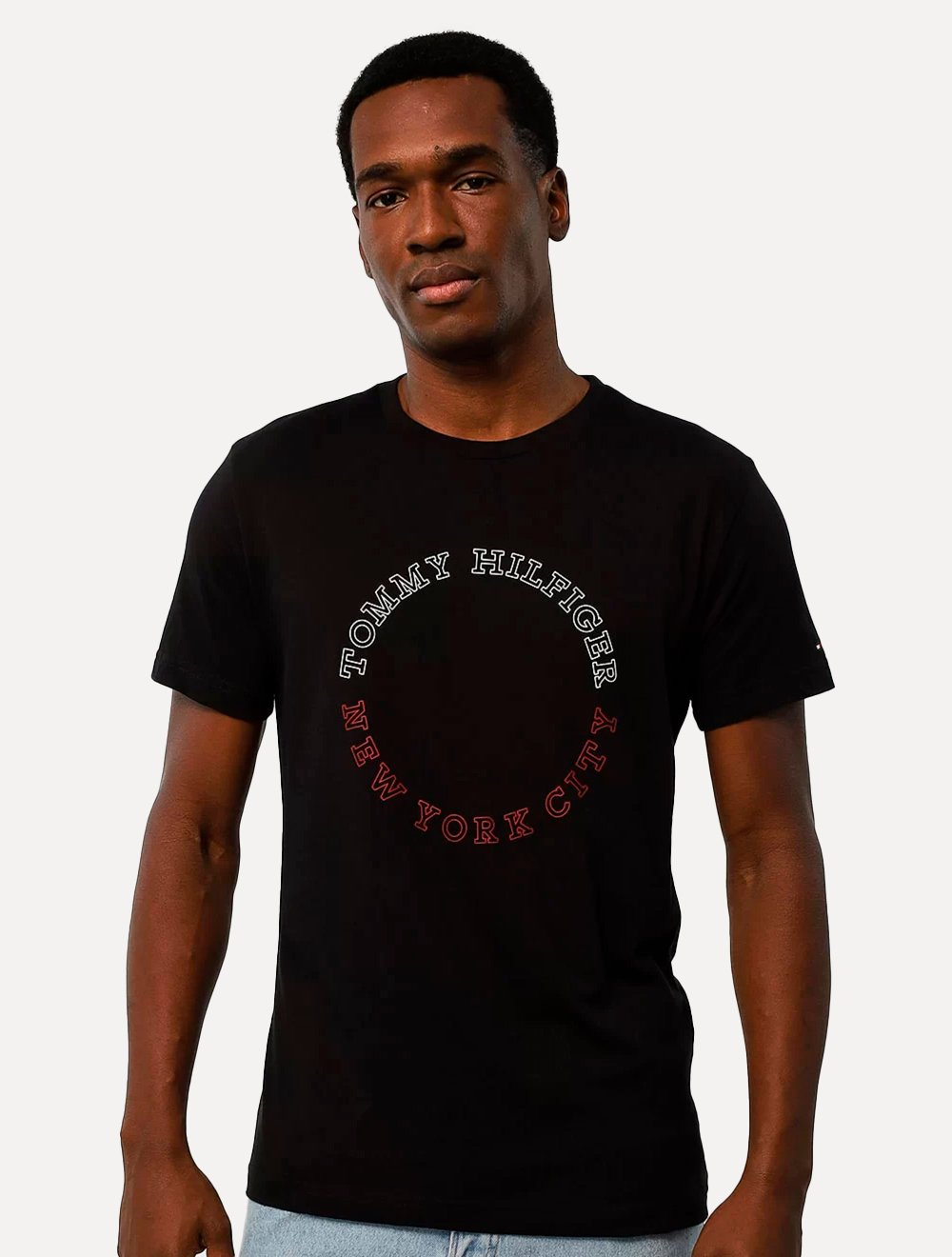 Camiseta Tommy Hilfiger Masculina Monotype Roundle Logo Preta