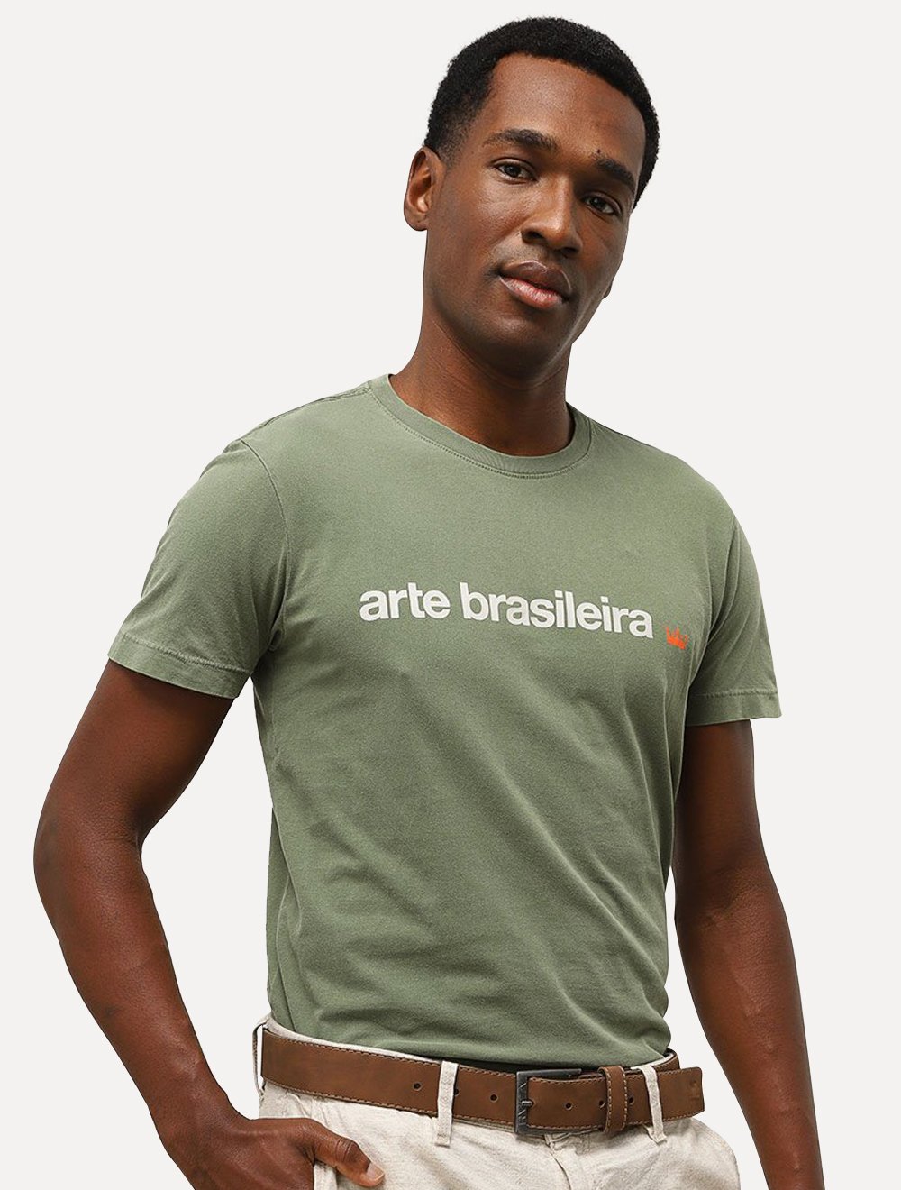 Camiseta Osklen Masculina Slim Stone Arte Brasilieira Verde