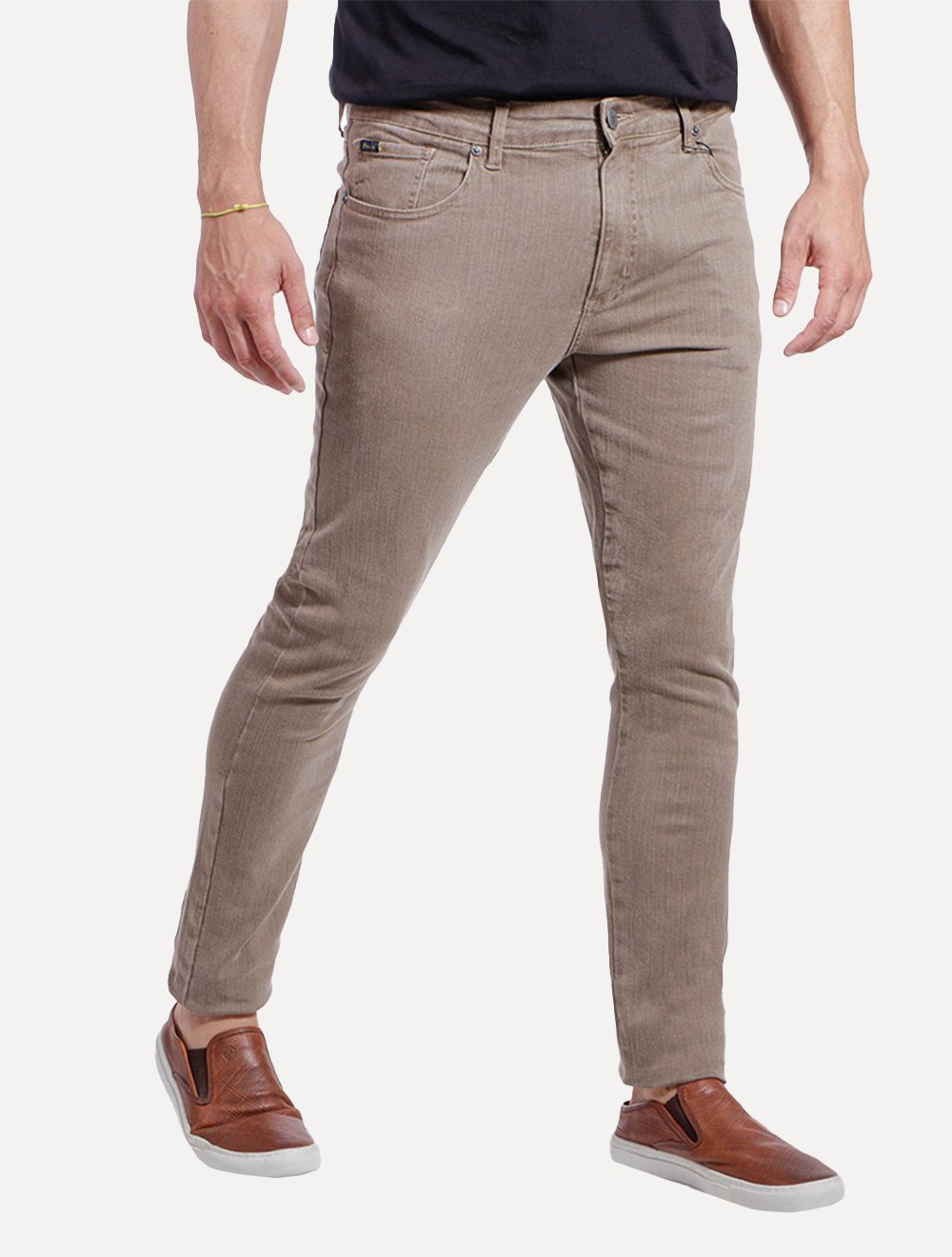 Calça Ralph Lauren Jeans Masculina Slim Stretch Stoned Caqui