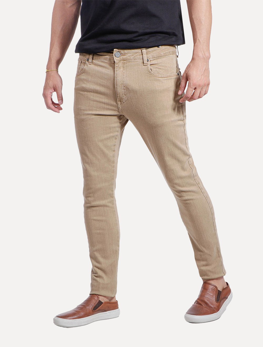 Calça Ralph Lauren Jeans Masculina Slim Stretch Stoned Marrom