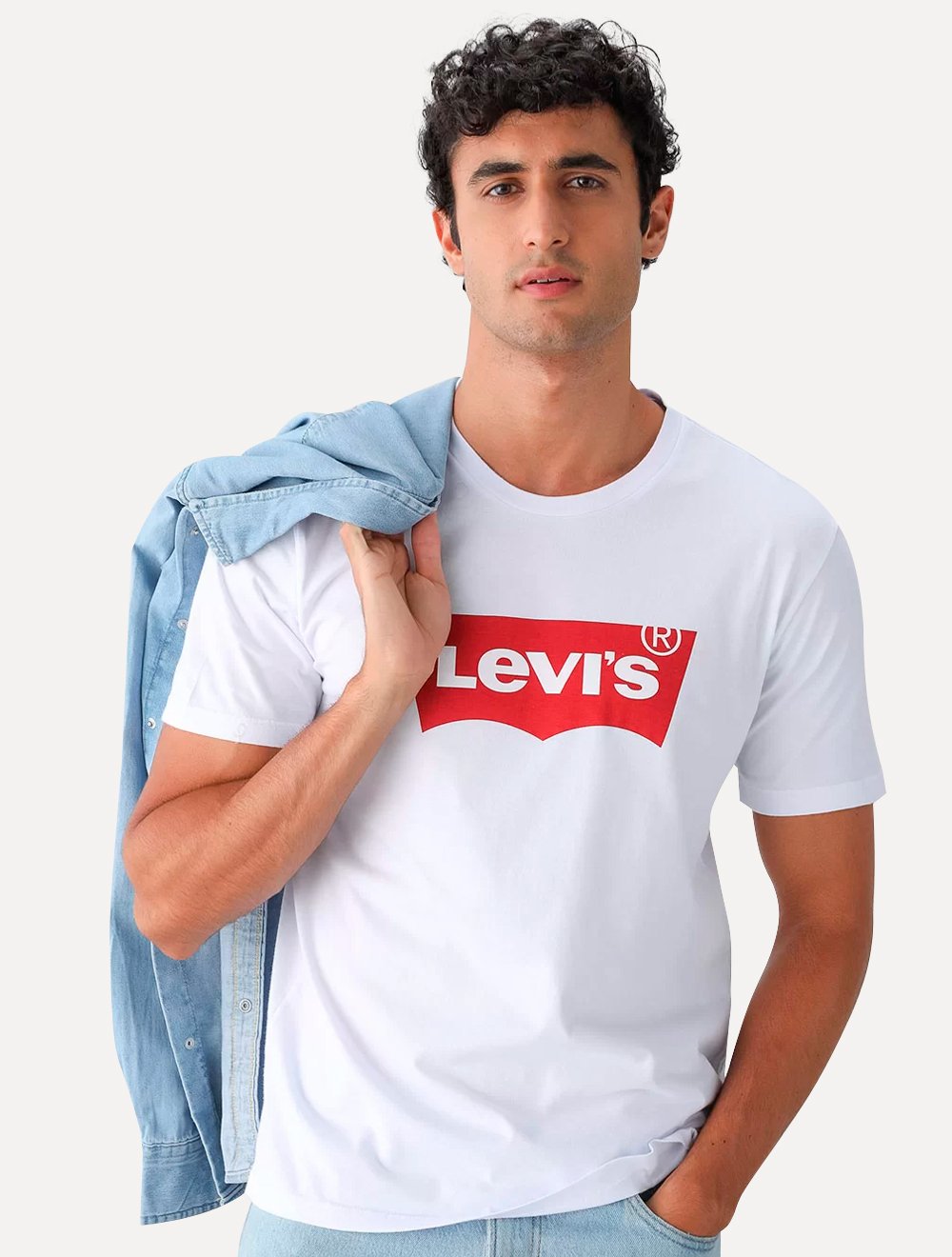 Camiseta Levis Logo Batwing Branca