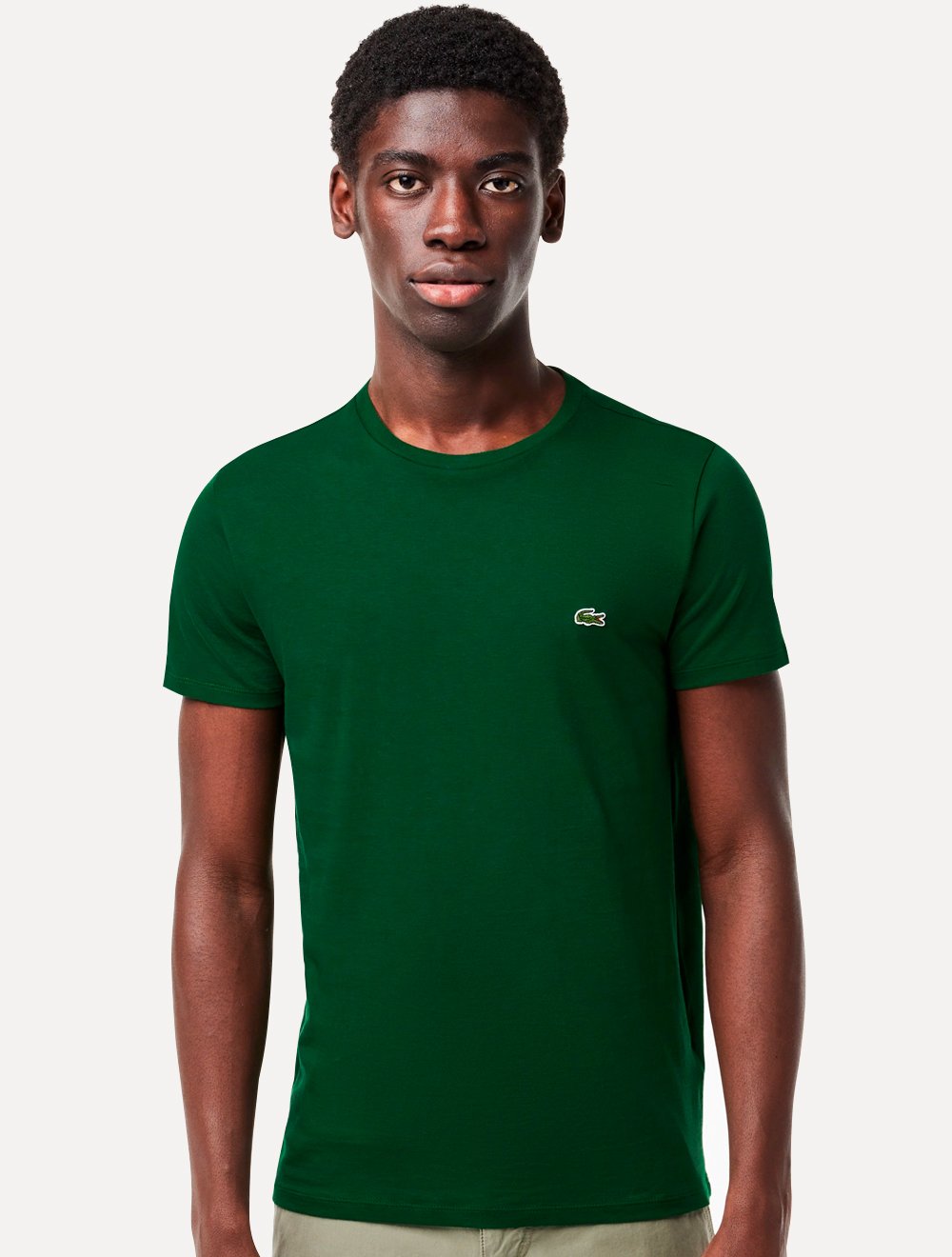 Camiseta Lacoste Masculina Classic Pima Cotton Logo Verde