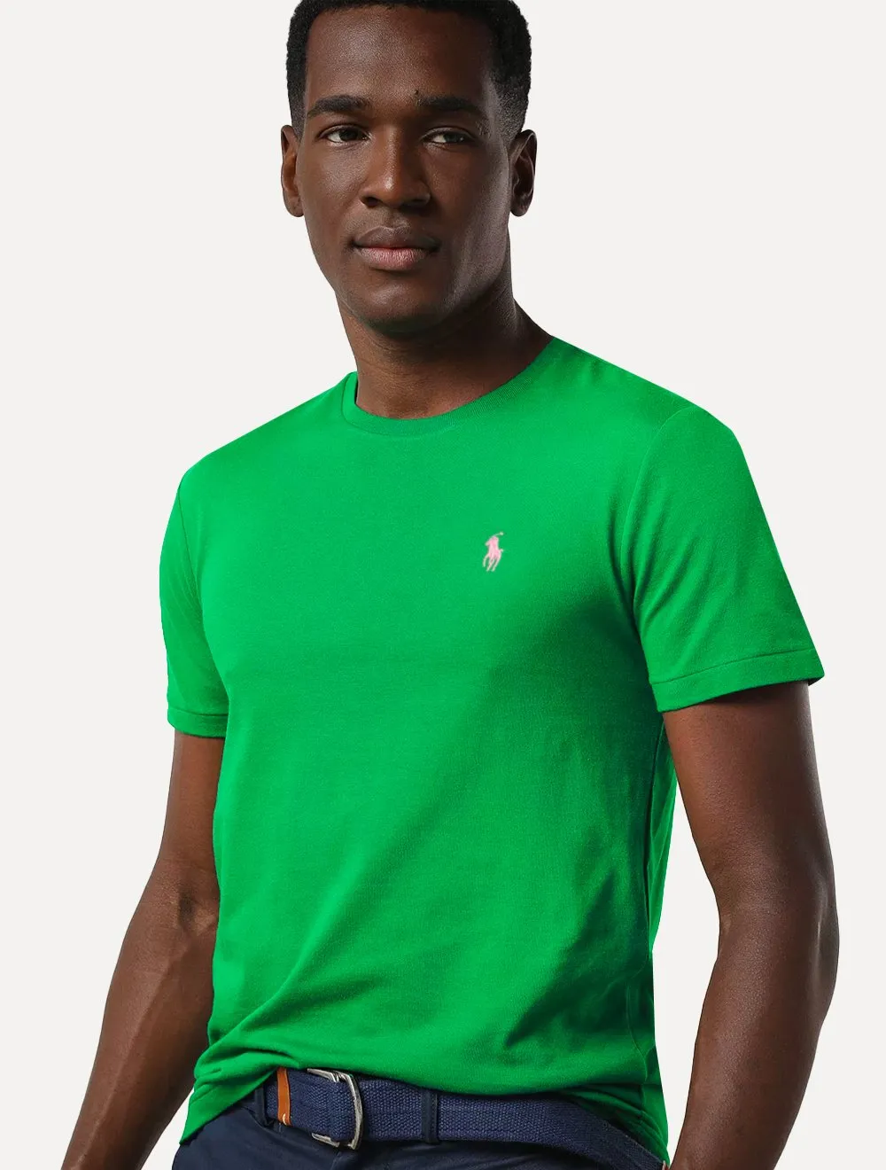 Camiseta Ralph Lauren Masculina Custom Slim Fit Violet Icon Verde