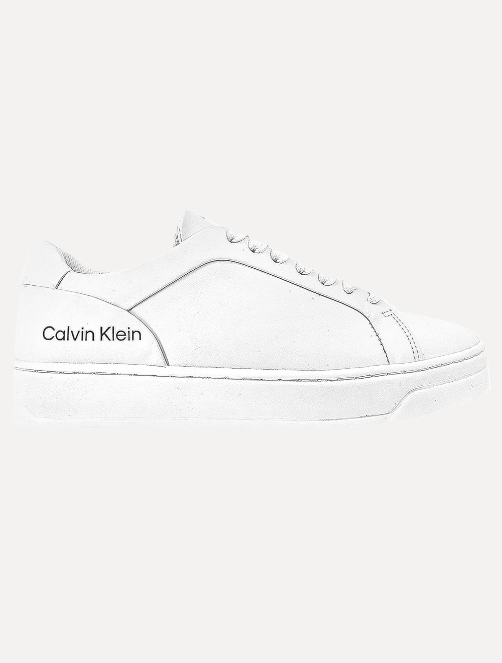 Tênis Calvin Klein Masculino Couro Casual Confort Branco