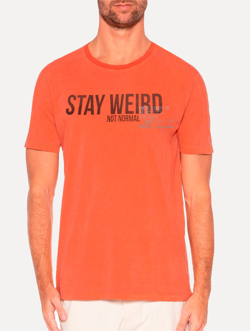 Camiseta Von der Volke Masculina Origineel Stay Weird Terracota
