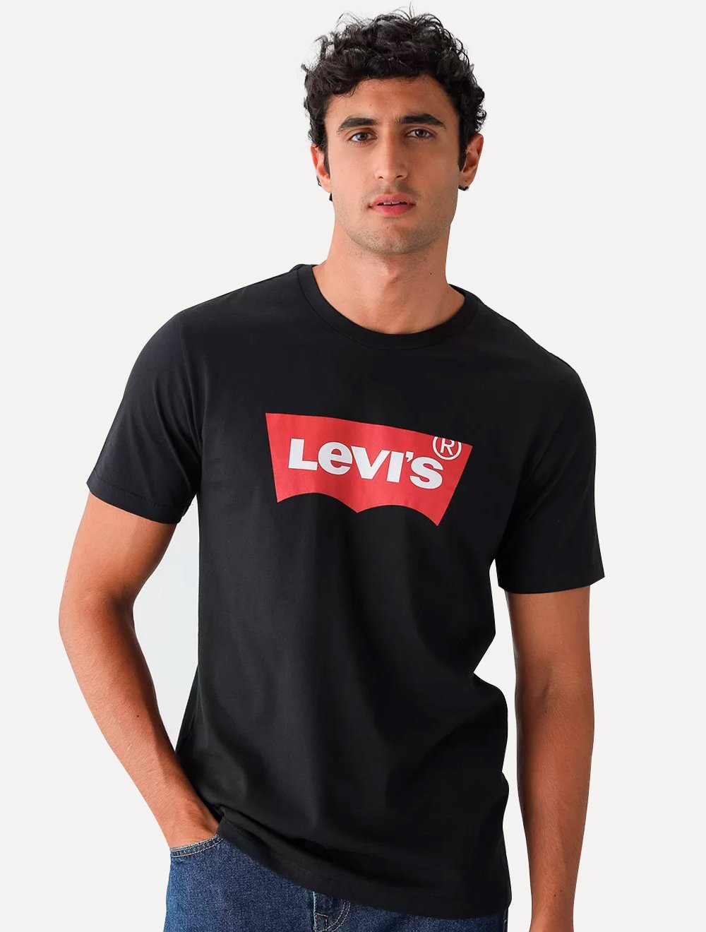 Camiseta Levis Masculina Logo Batwing Preta