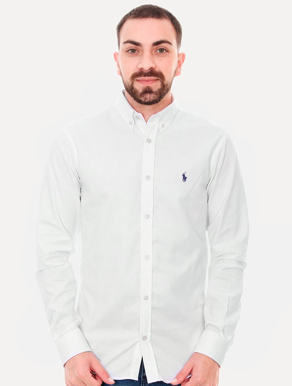 Hollister Logo Oxford Shirt Stretch Slim Fit in White