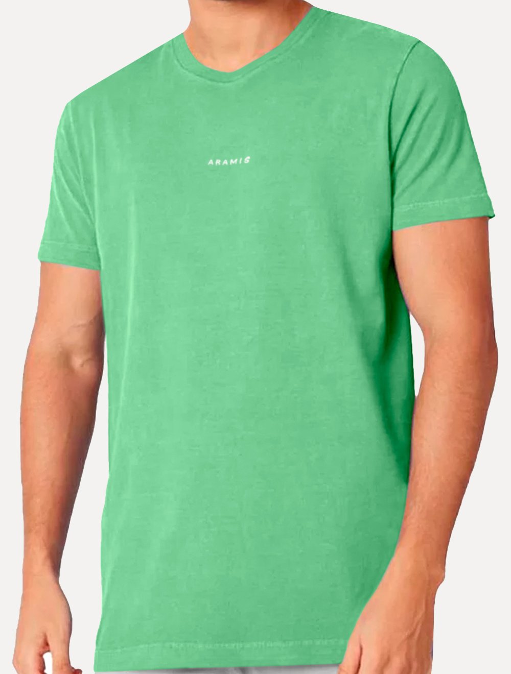 Camiseta Aramis Masculina Estampa Costas Barcode Cacto Verde Mescla