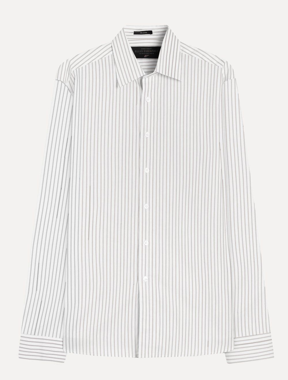 Camisa Ellus Masculina Slim Manga Curta Tricoline Arkansas Stripes Branca
