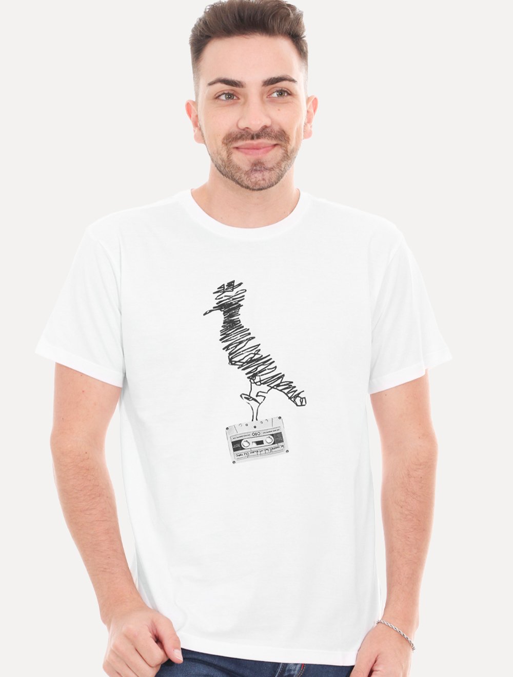 Camiseta Reserva Masculina Woodpecker Tape Branca
