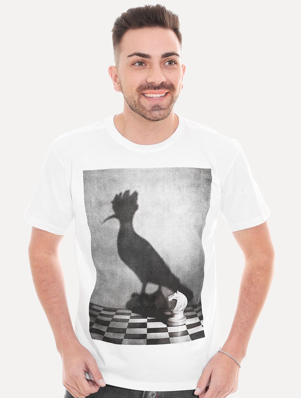 Camiseta Reserva Masculina Woodpecker Chess Branca