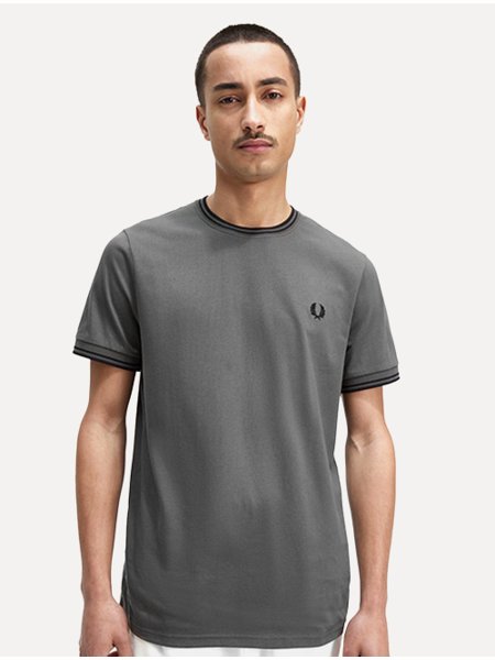 Camiseta Fred Perry Masculina Regular Twin Tipped Verde Escuro