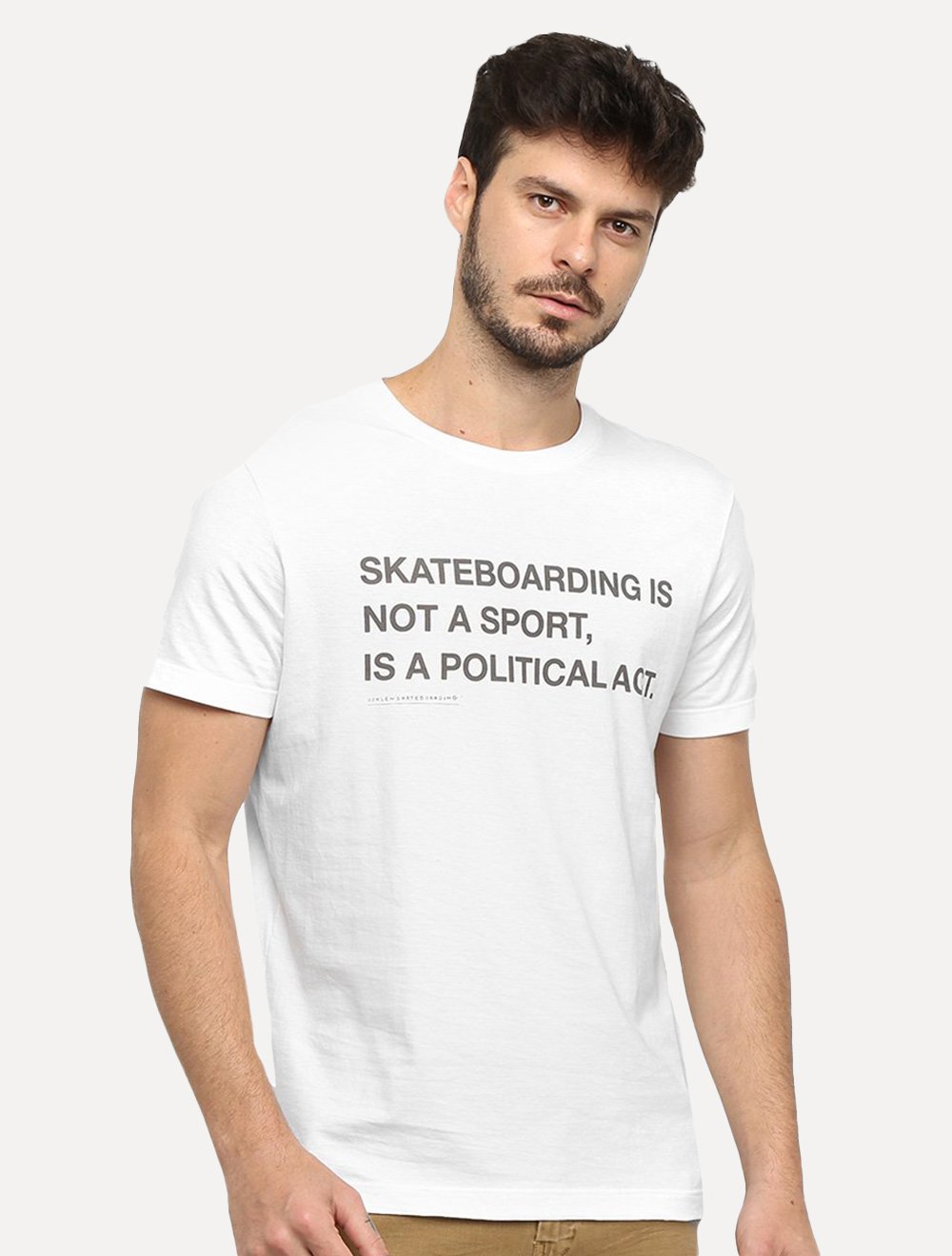 Camiseta Osklen Masculina Stone Skateboarding Political Act Branca