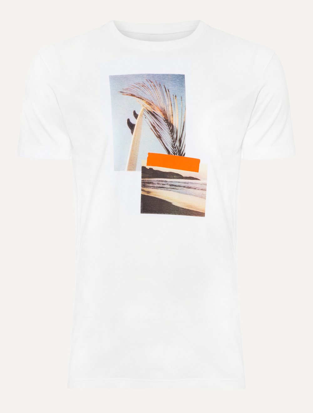 Camiseta Osklen Masculina Slim Stone Beach Pics Branca