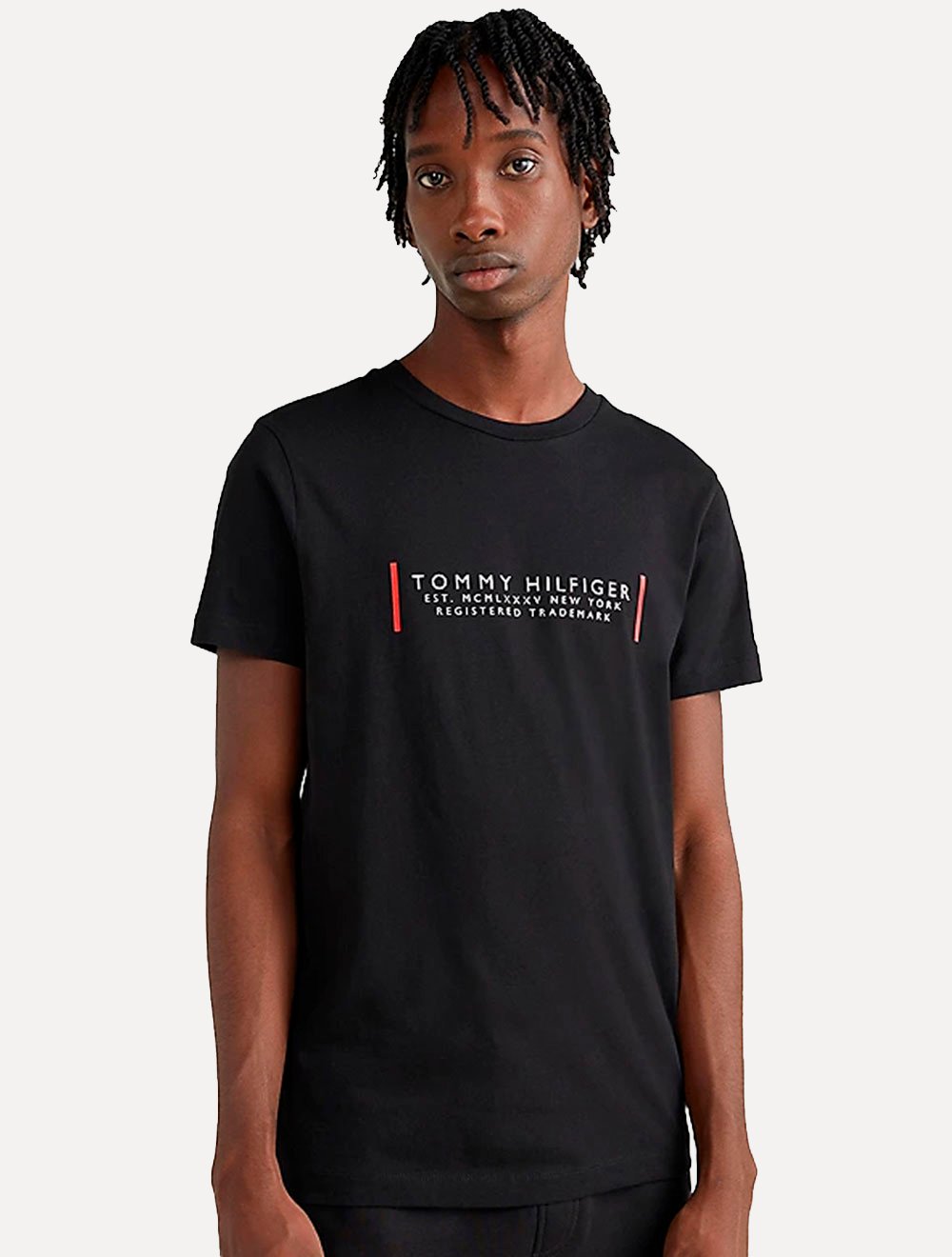 Camiseta Tommy Hilfiger Masculina Text Bar Corp Preta