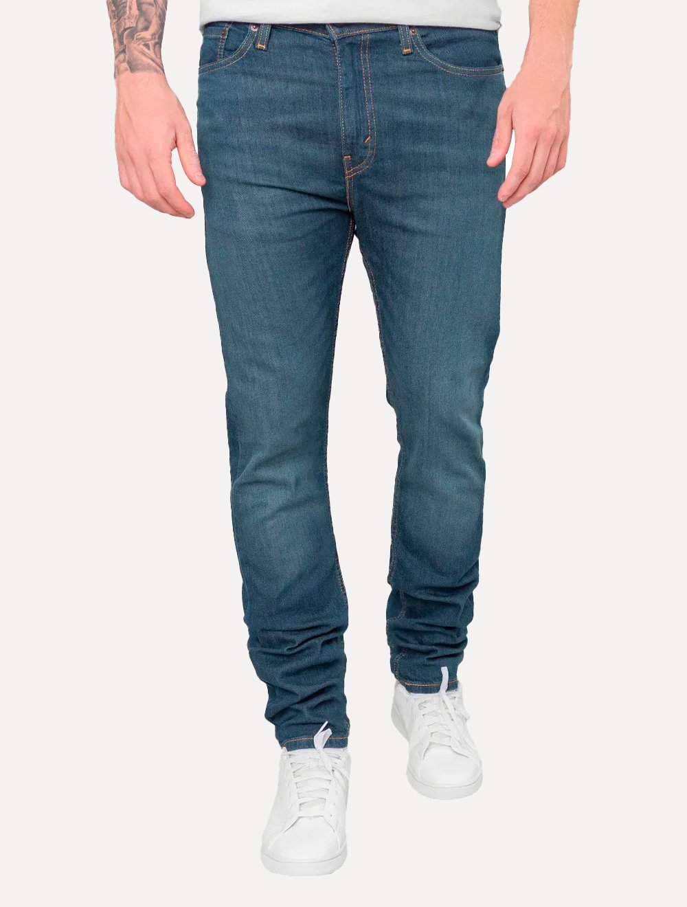 Calça Levis Jeans Masculina 510 Skinny Washed Matte Blue Azul Médio