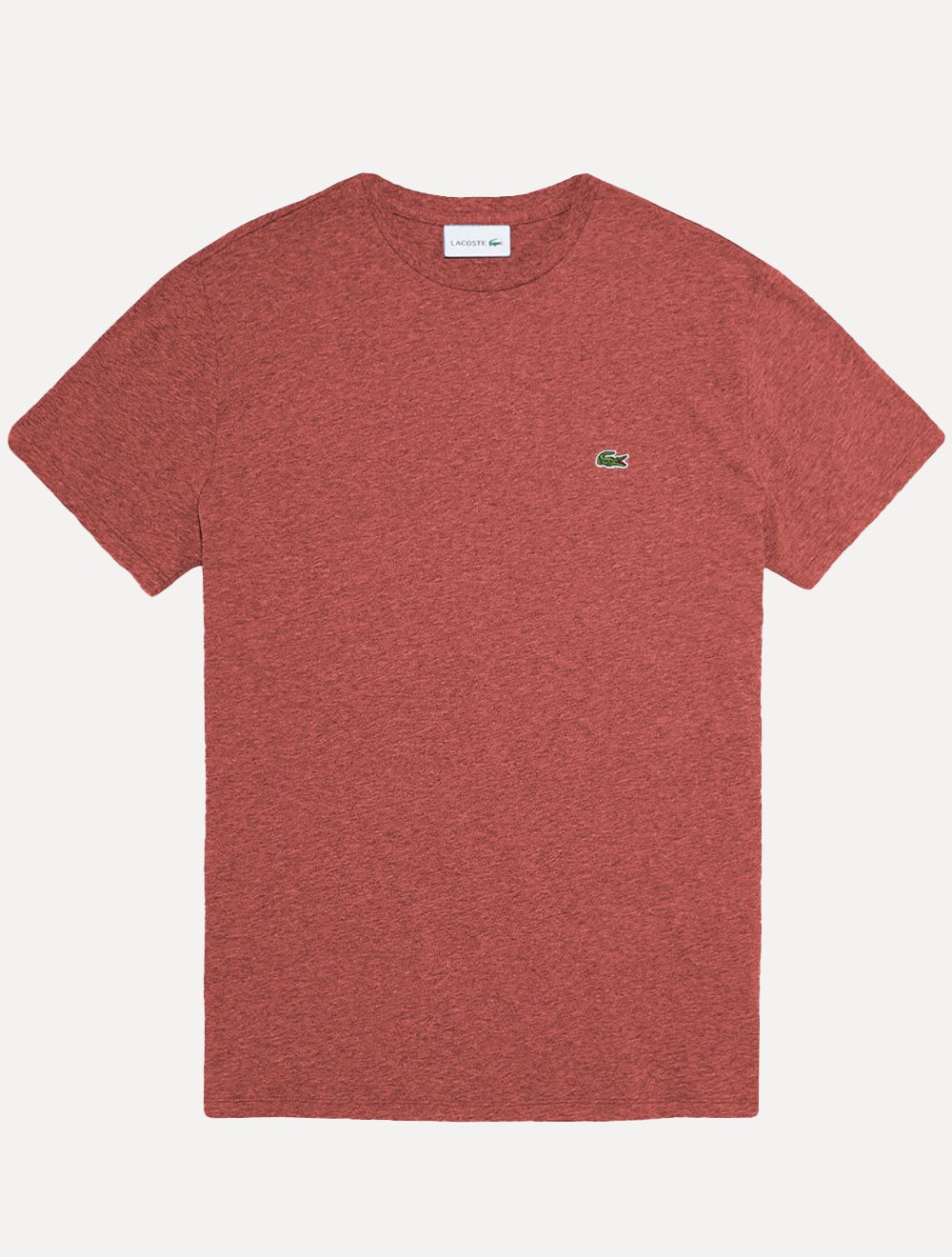 Camiseta Lacoste Masculina Classic Pima Cotton Logo Vermelho Mescla